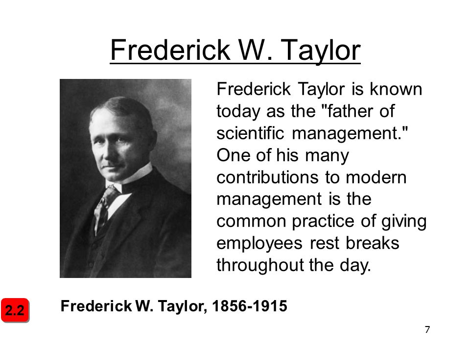 Frederick Taylor and Scientific Management